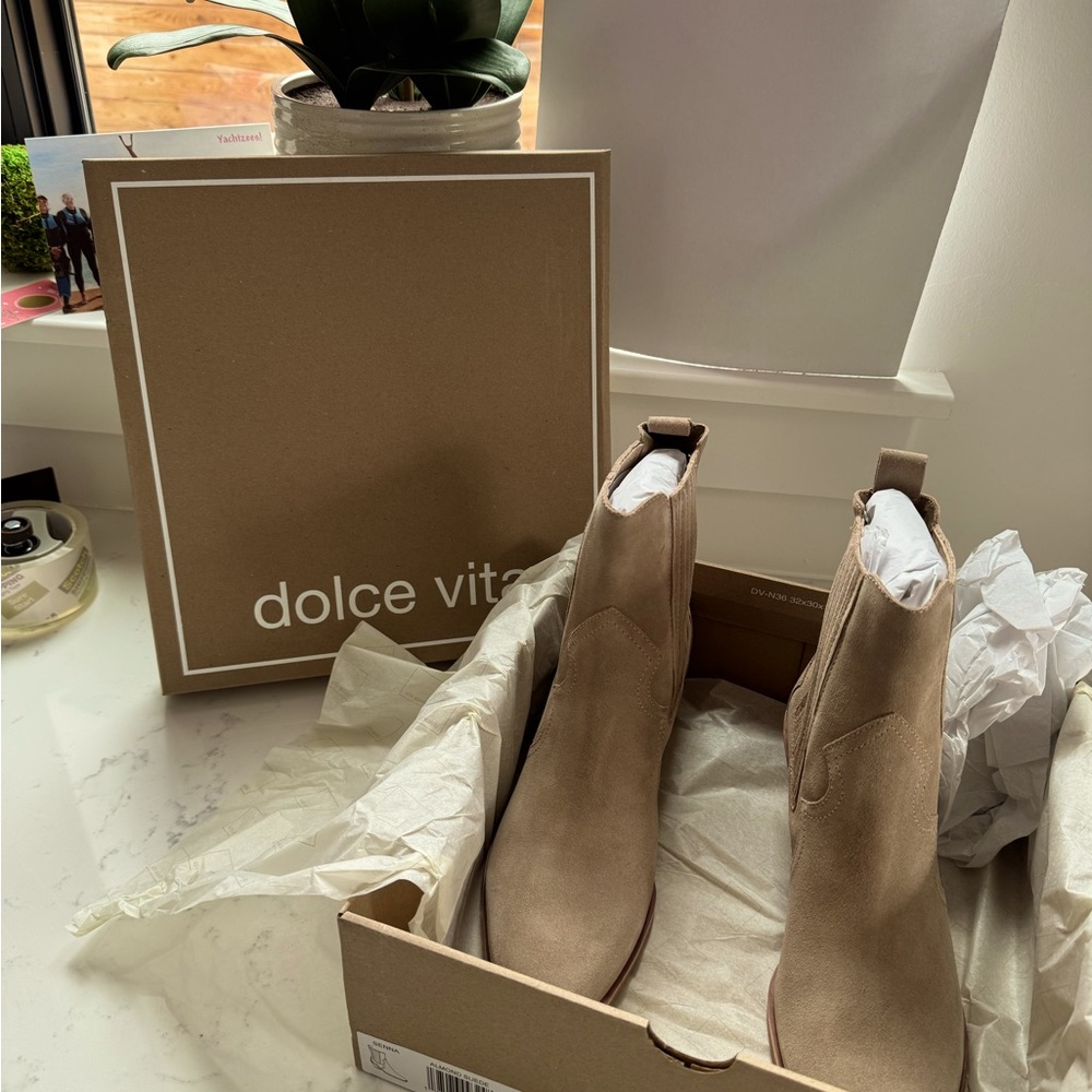 Dolce Vida brand new, never worn suede ankle booties.  With original box.